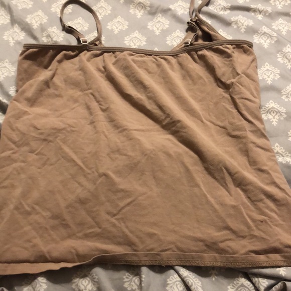 Medium sized tan spaghetti strap shirt barley worn - Picture 2 of 3